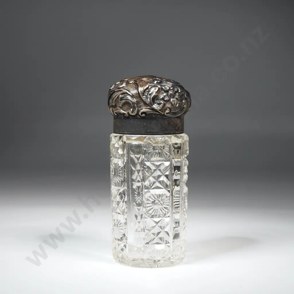Antique Sterling Silver Topped Dressing Table Bottle - Hallmarked for London 1901 Image 1++
