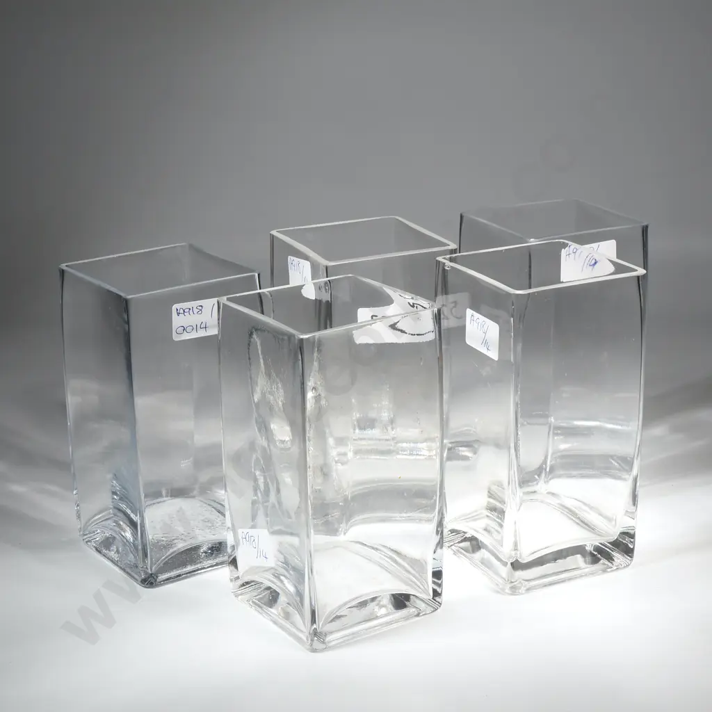 Five Glass Flower Vases  Image 1++