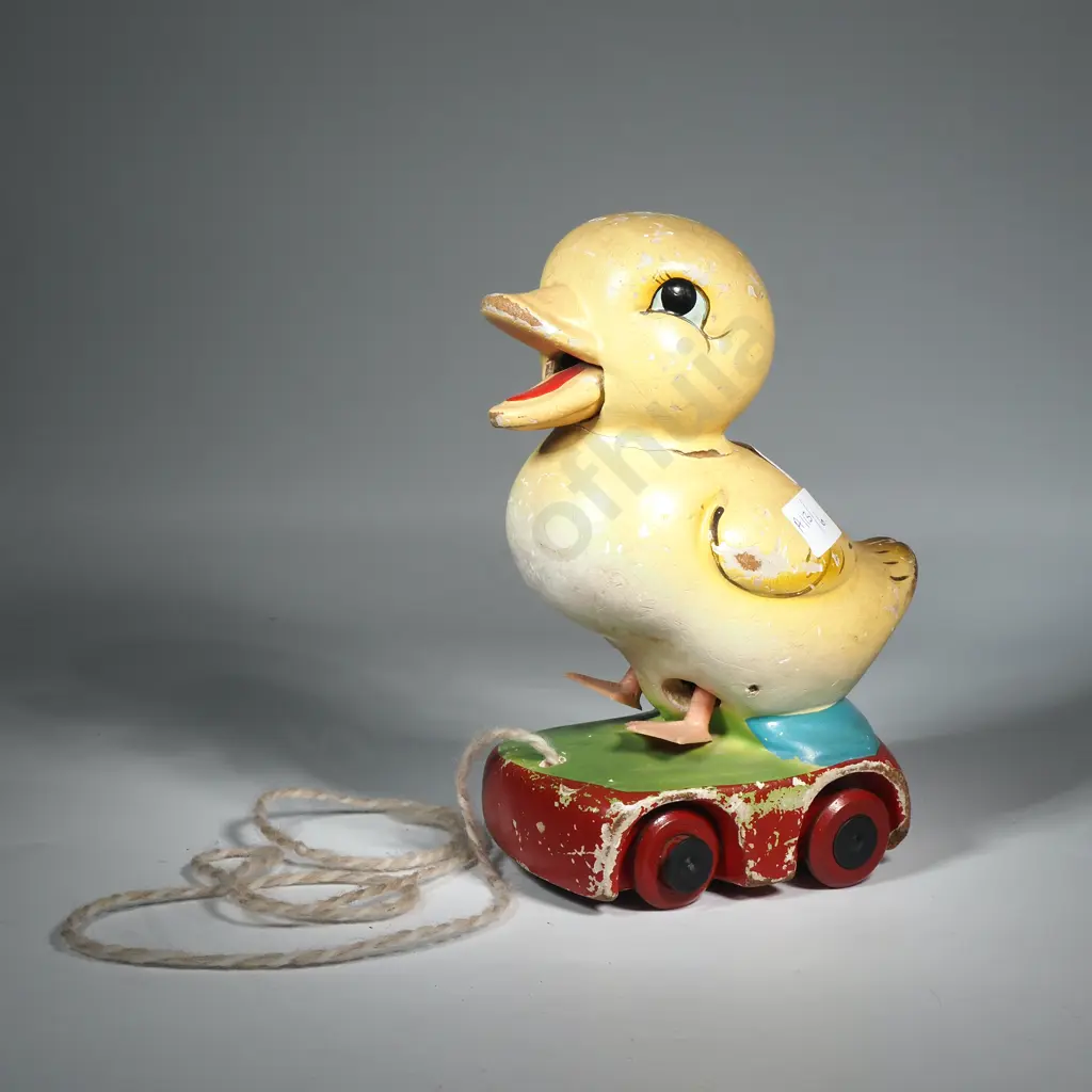Vintage Toy Pull Along Animated Baby Duck Image 1++