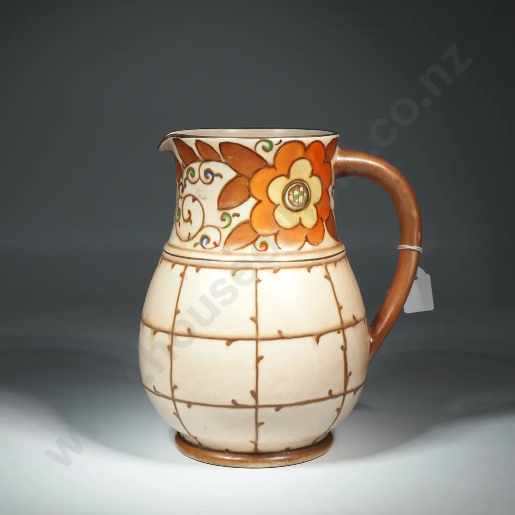 Burleigh Ware Charlotte Rhead Vase In The Raised Trellis Ware Pattern. Image 1++