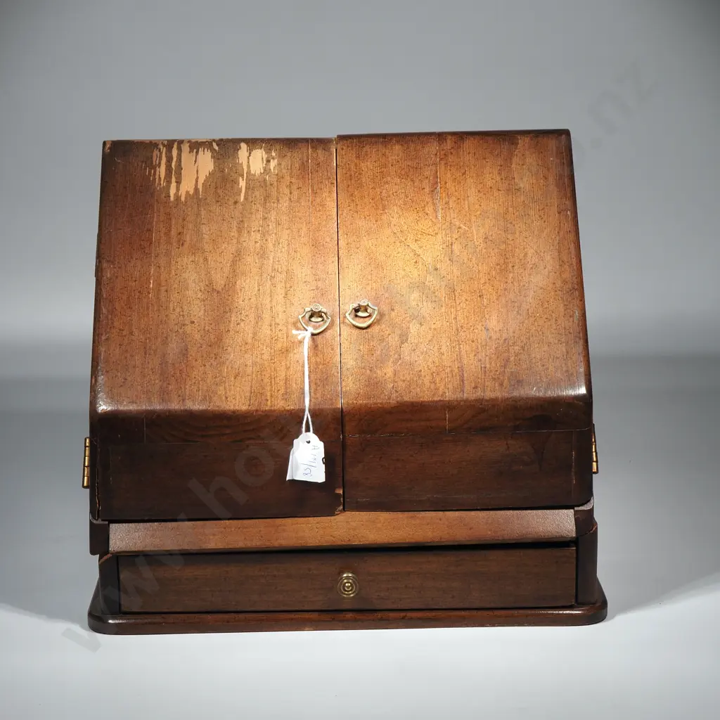 Vintage Slope Front Stationery Box With Drawer Image 1++