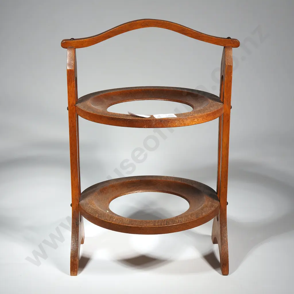 Vintage Oak Two Tier Cake Stand Image 1++