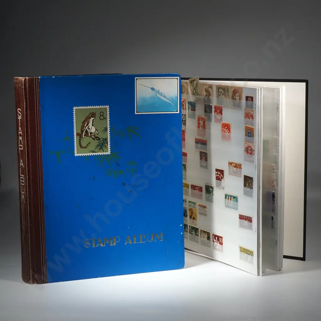 Two Stamp Albums - One w Denmark, French Republic & Luxemburg Stamps The Other With Netherland Stamps Image 1++