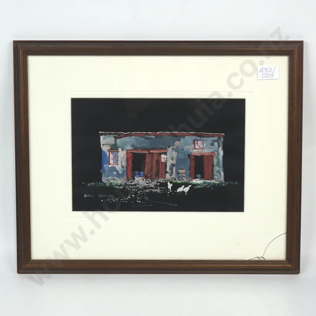 Brian Collinson - Kyeburn - Water Colour & Gouache on Black Ground - 175mm X 260mm, Signed AF Image 1++