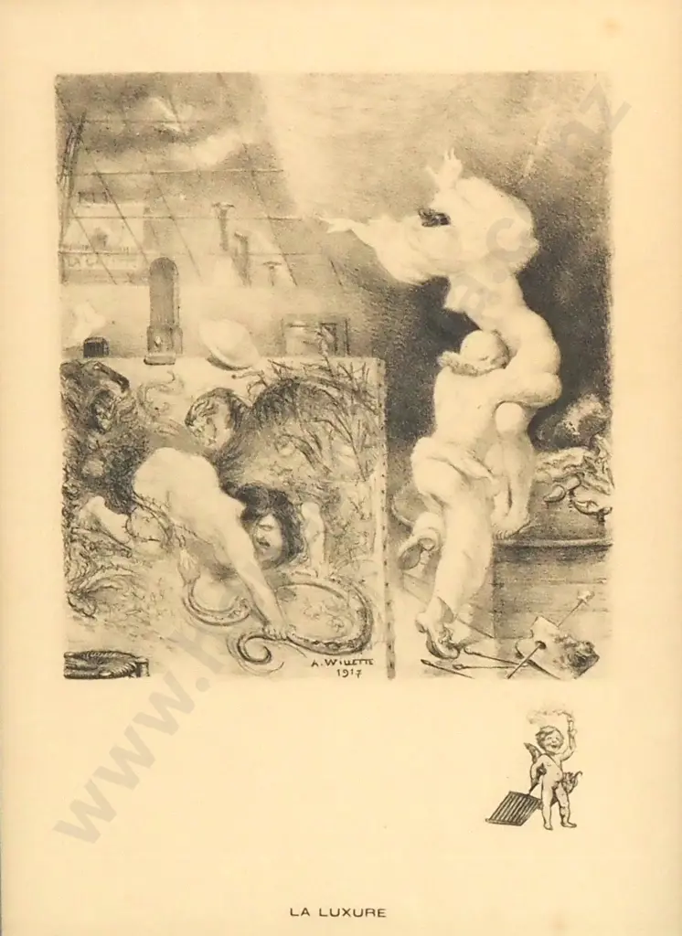 A Willette - La Luxure - Print - 290mm X 205mm Image 1++