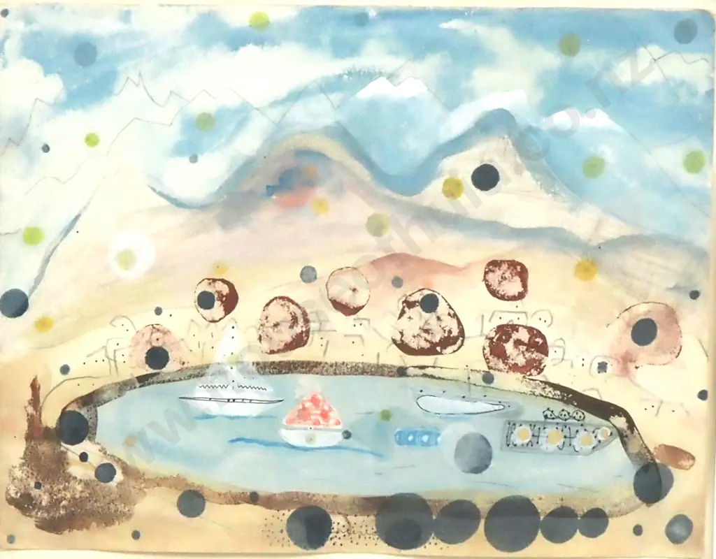 Artist Unknown - By The Lake - Mixed-Media - 180mm X 225mm Image 1++