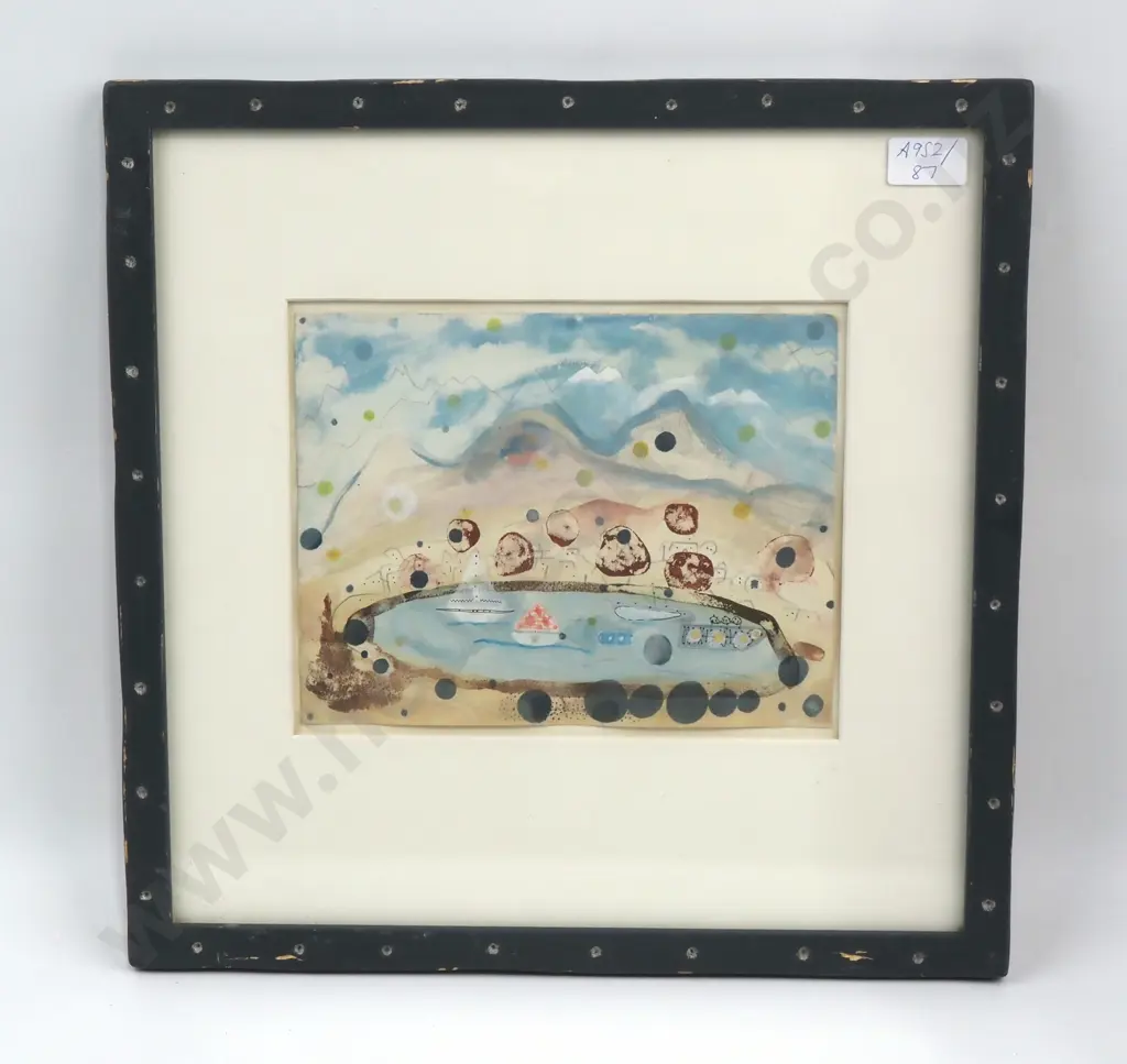 Artist Unknown - By The Lake - Mixed-Media - 180mm X 225mm Image 1++