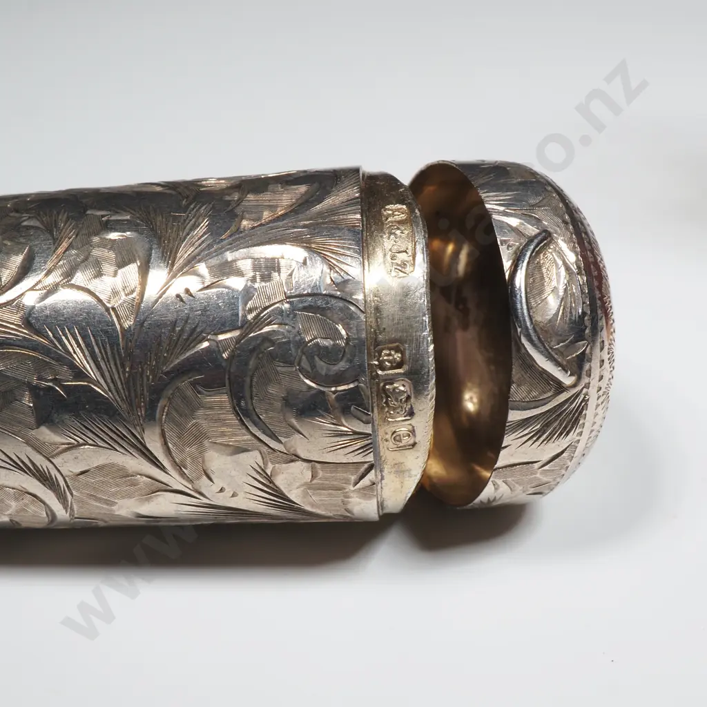 Impressive 9ct Gold Cigar Holder in Sterling Silver Case Image 1++