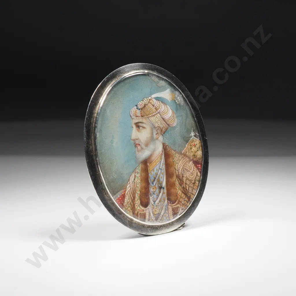 Exceptional Sterling Silver Mounted Moghal Indian Painted Ivory Portrait - Silver-work by Drews, Wanganui Image 1++