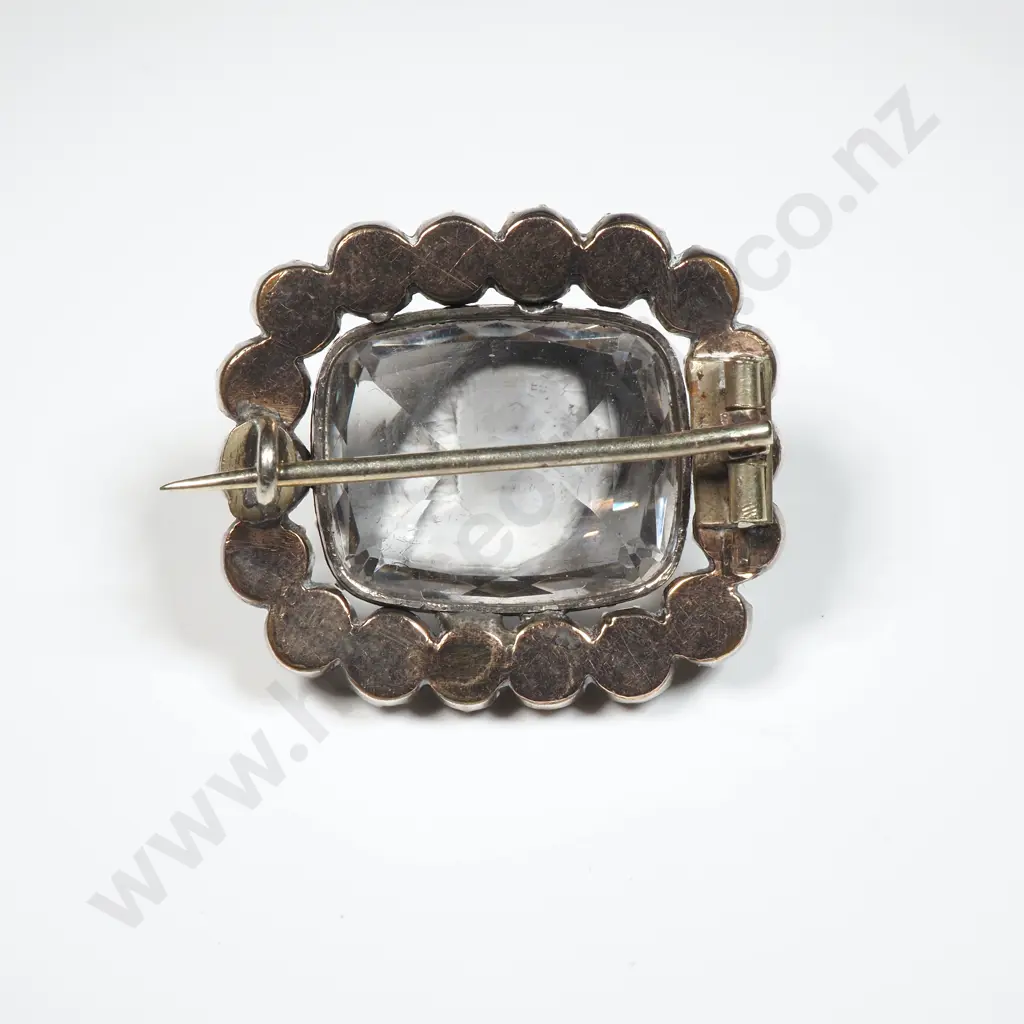 Exquisite Georgian Rock Crystal Gold Backed Silver Brooch Image 1++