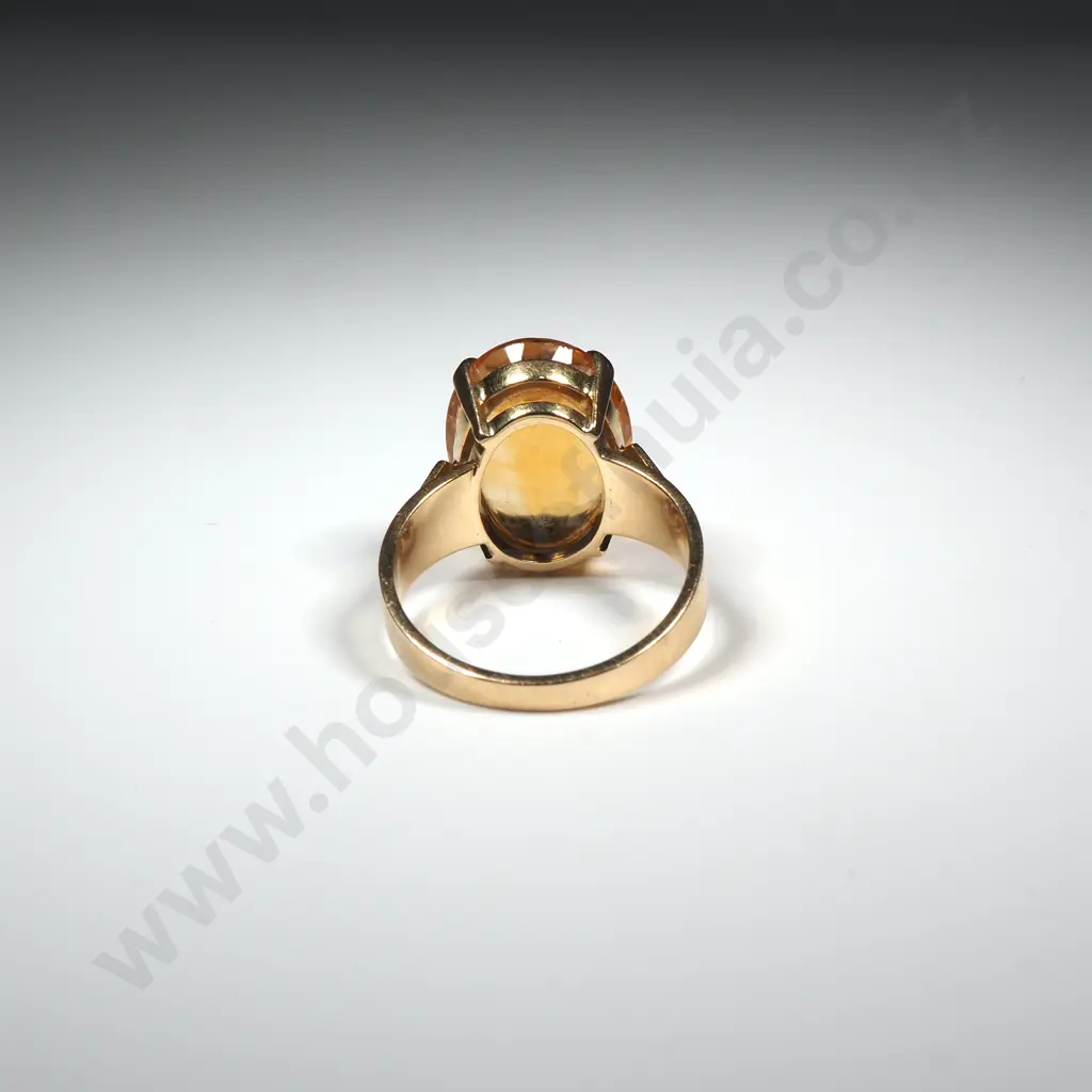 18ct Gold Faceted Citrine Ring Image 1++