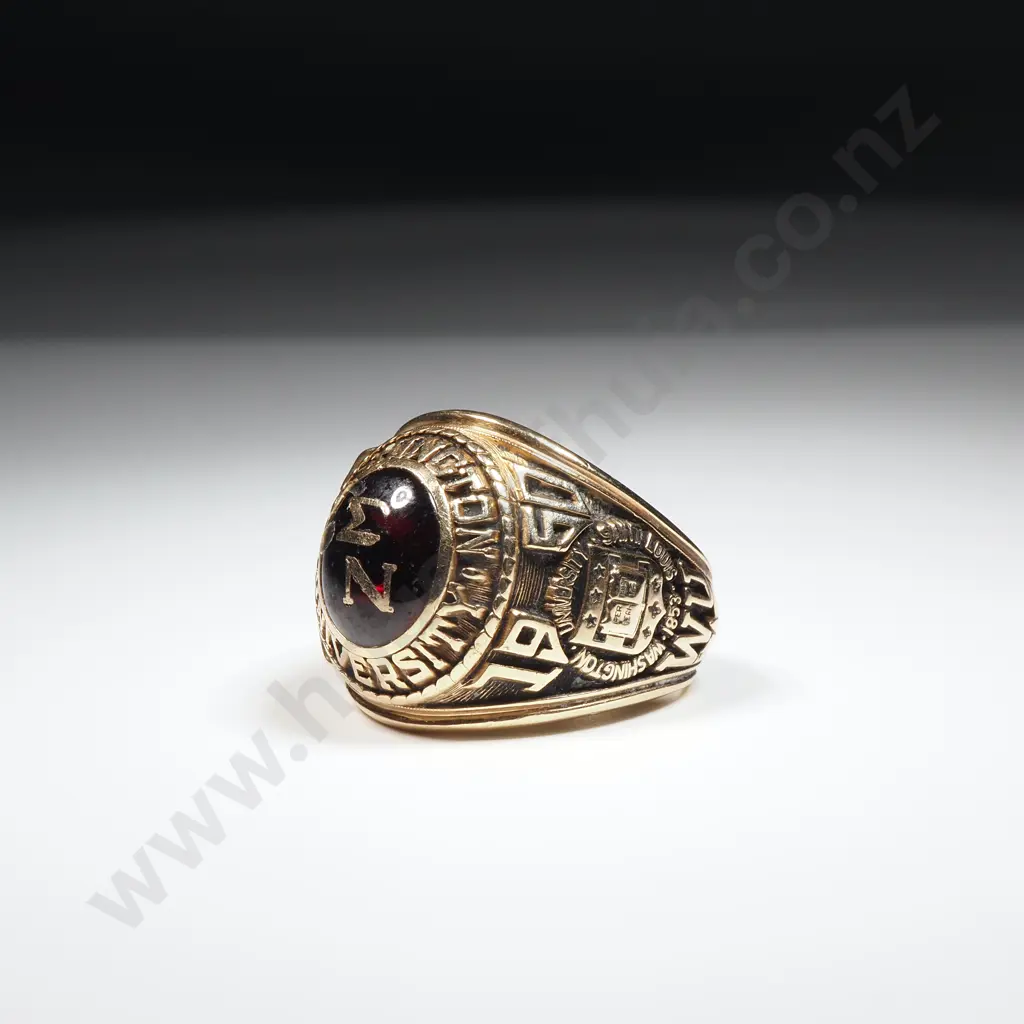 Impressive 10ct Gold American University Class Ring Image 1++