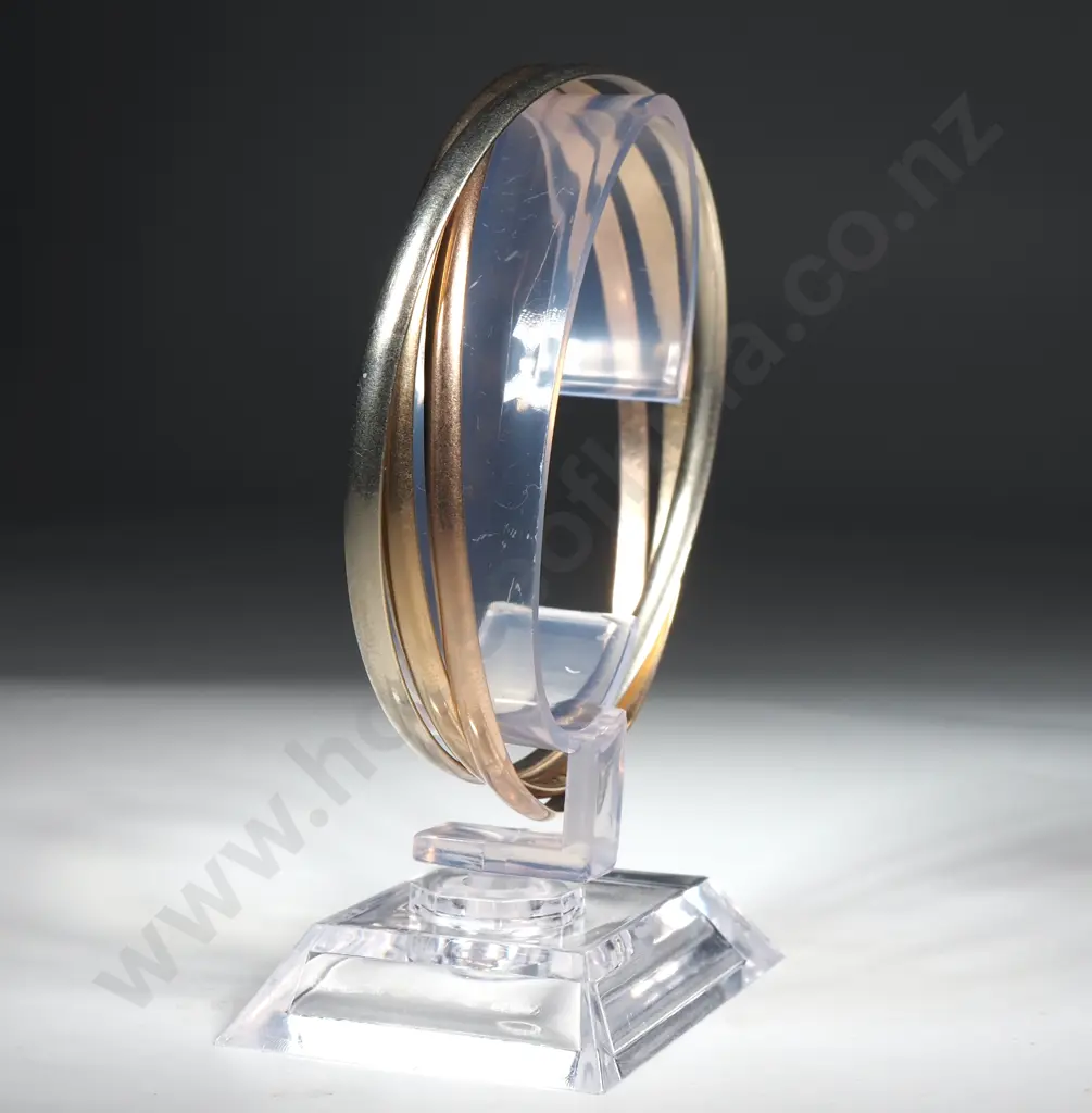 Russian Wedding Bracelet in 9ct Yellow, Rose & White Gold Image 1++