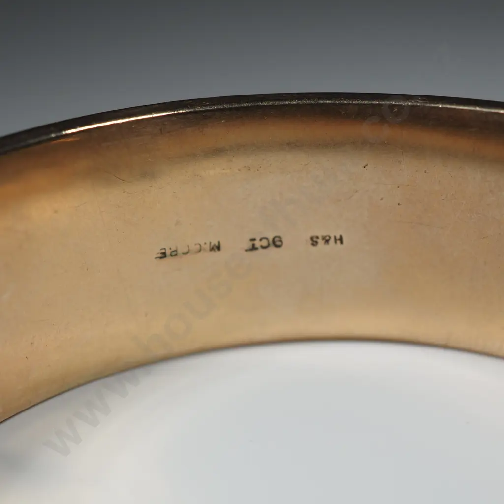 Antique 9ct Gold Metal Core Hinged Bangle Image 1++