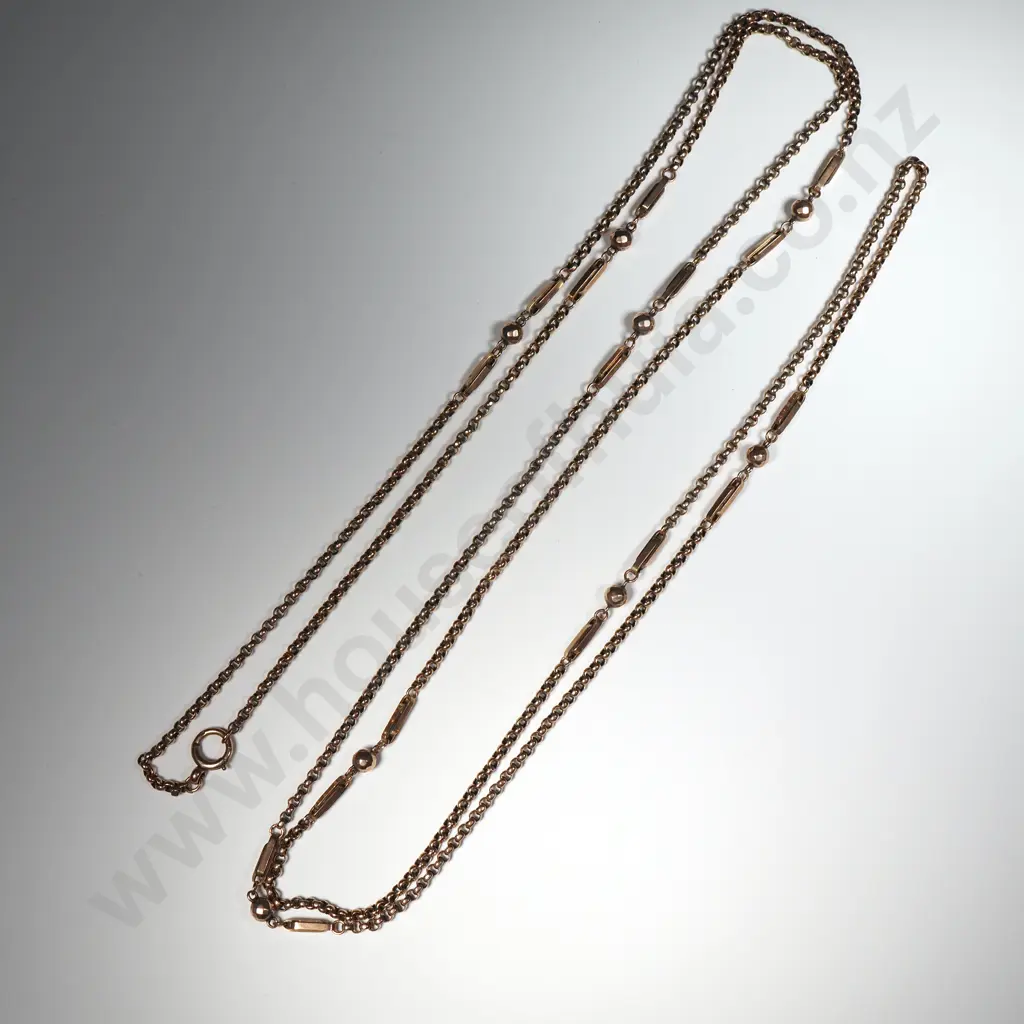 Fancy Antique 9ct Rose Gold Muff Necklace Image 1++