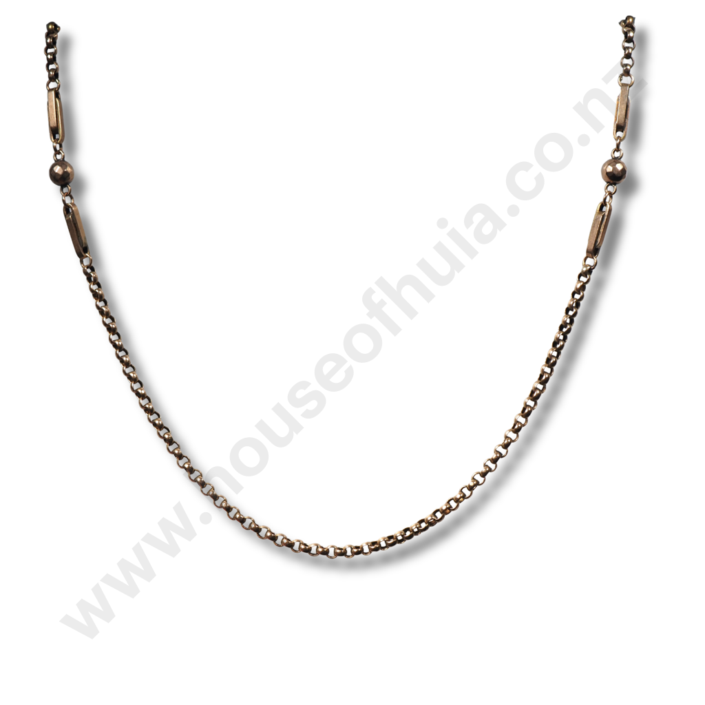 Fancy Antique 9ct Rose Gold Muff Necklace Image 1++