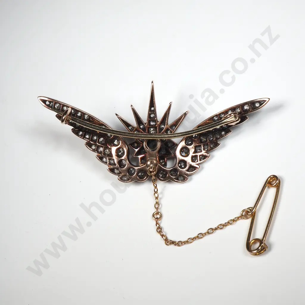 Exquisite Antique Diamond Brooch in Fitted Box Image 1++