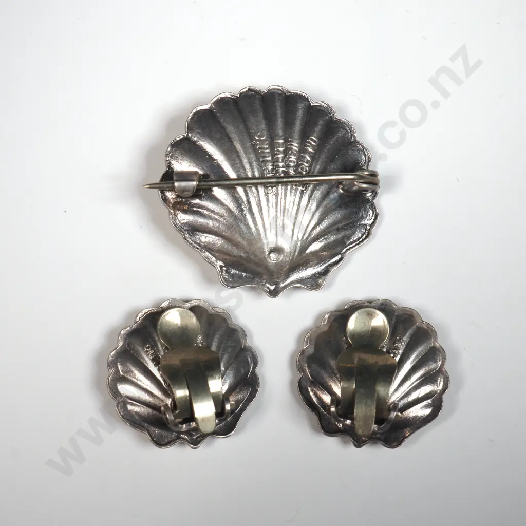 Art Deco Cornish Pixie Yellow Guilloche Enamel on Silver Brooch Earring Set Image 1++