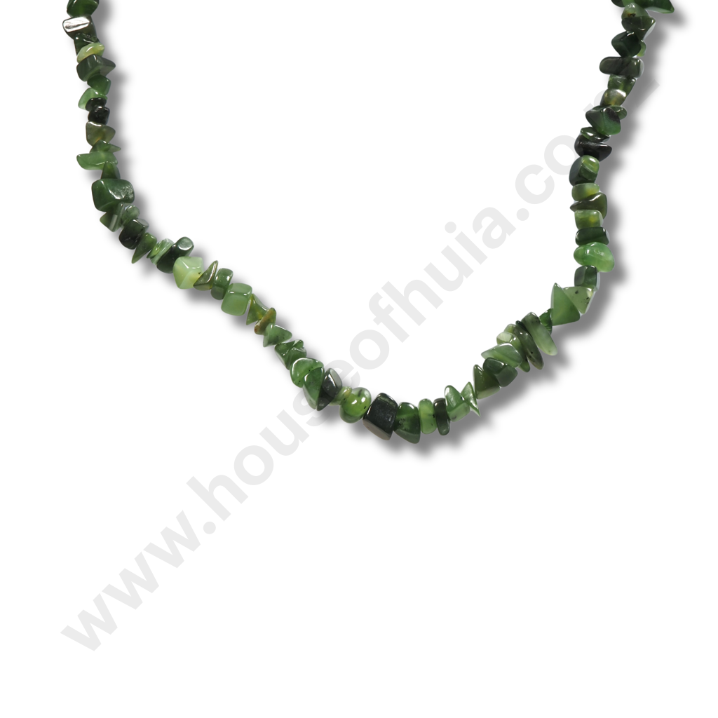 Polished Greenstone Chunk Necklace Image 1++