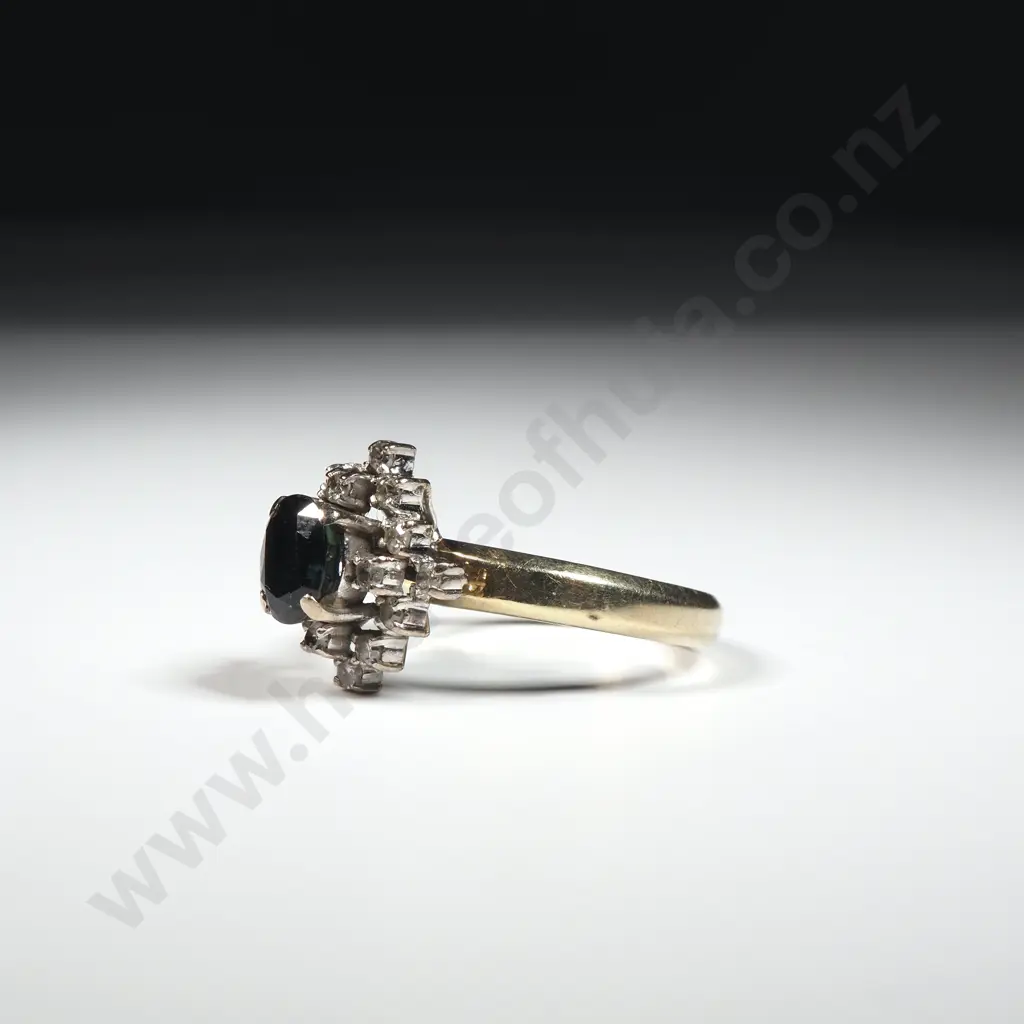 Sapphire & Diamond Ring in 14ct Gold Image 1++