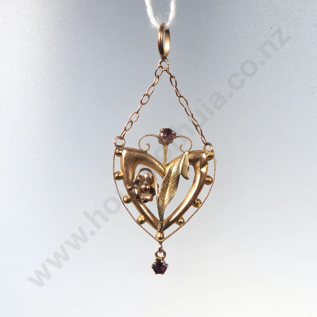9ct Gold Edwardian Drop Pendant  Image 1++
