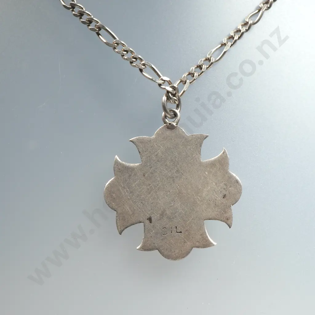 Sterling Silver Curb Link Pendant / Necklace Image 1++