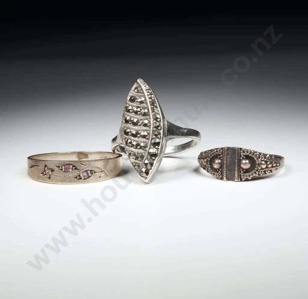 Three Sterling Silver Rings Image 1++