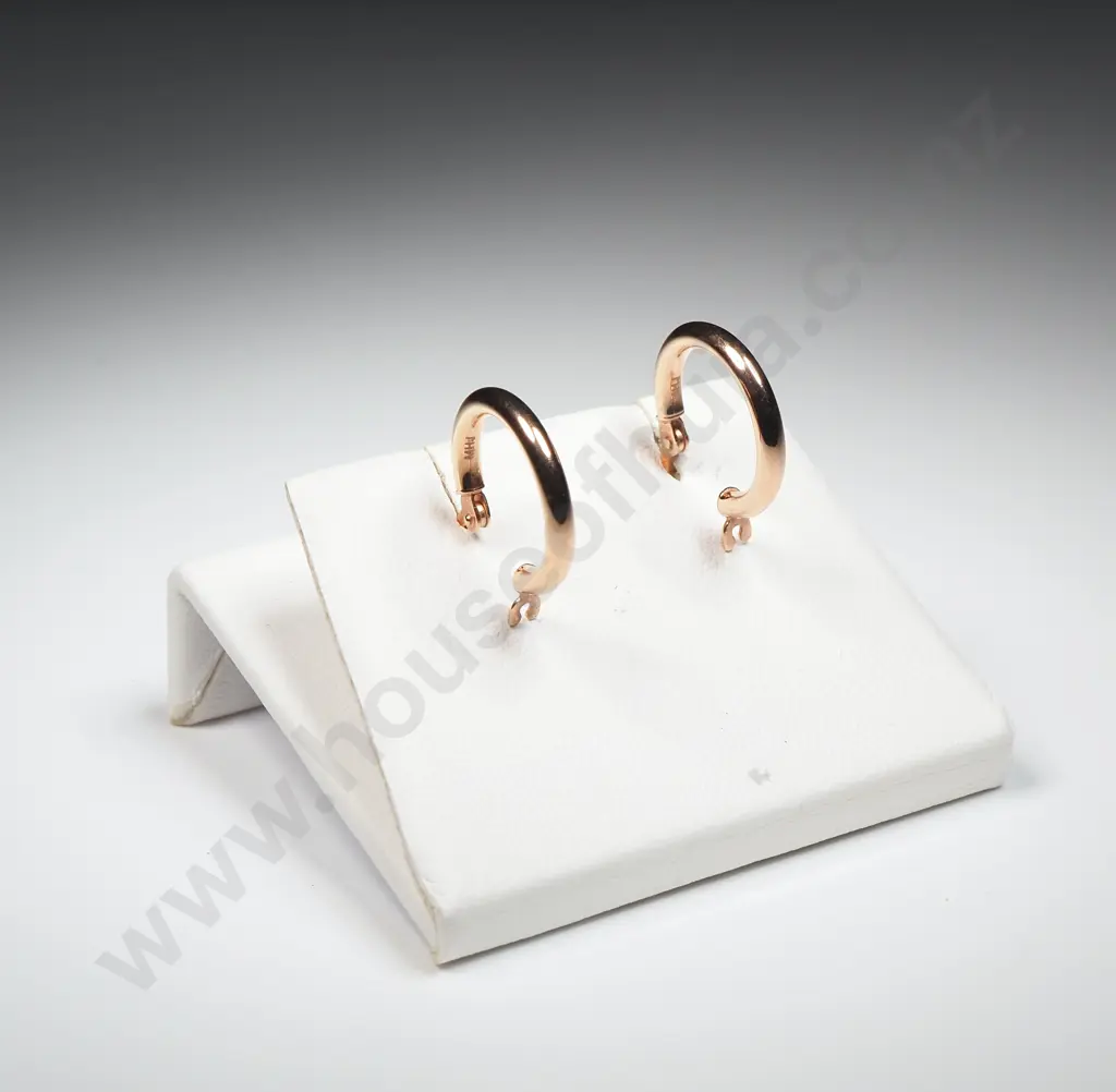 9ct Rose Gold Huggie Earrings Image 1++