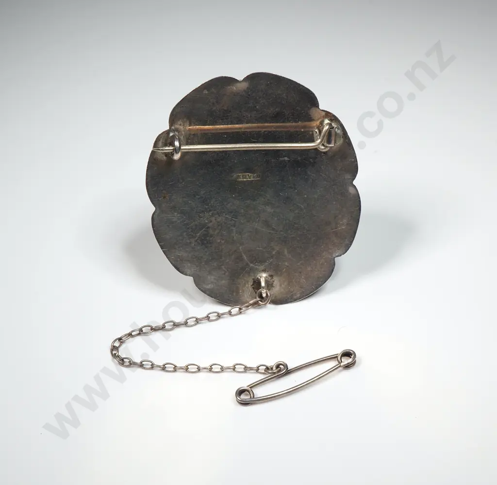 Sterling Silver Blue Stone Brooch Image 1++