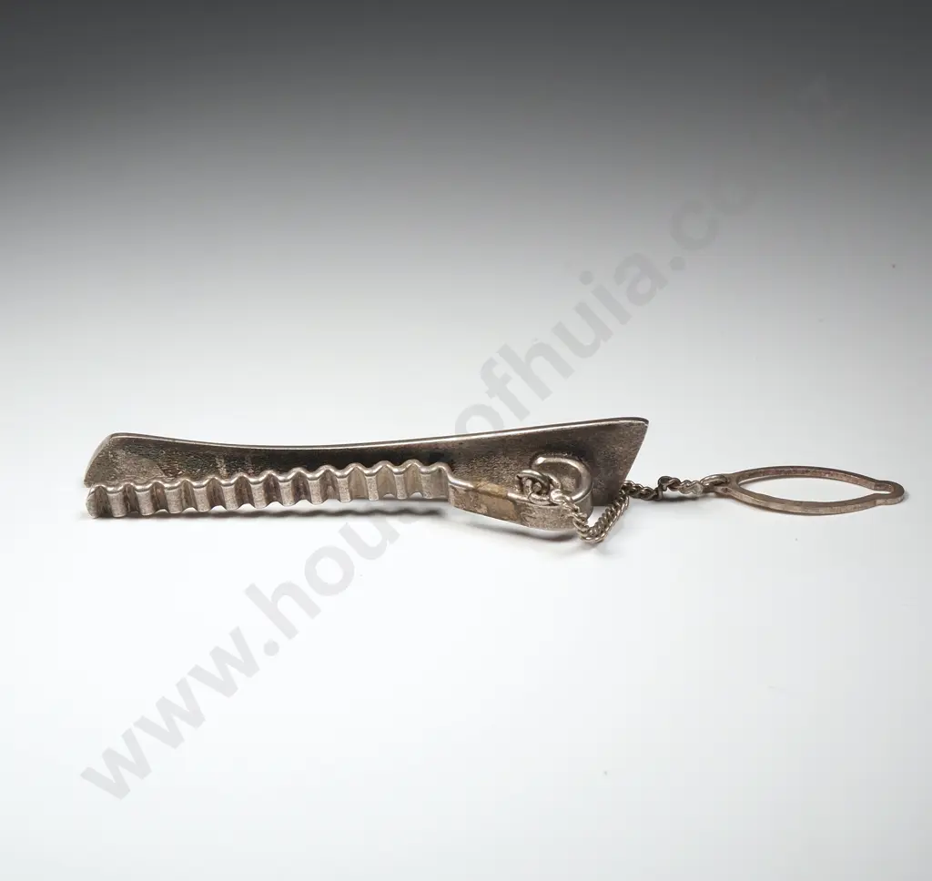 Silver Tone Modernist Tiepin Set w Amber Image 1++