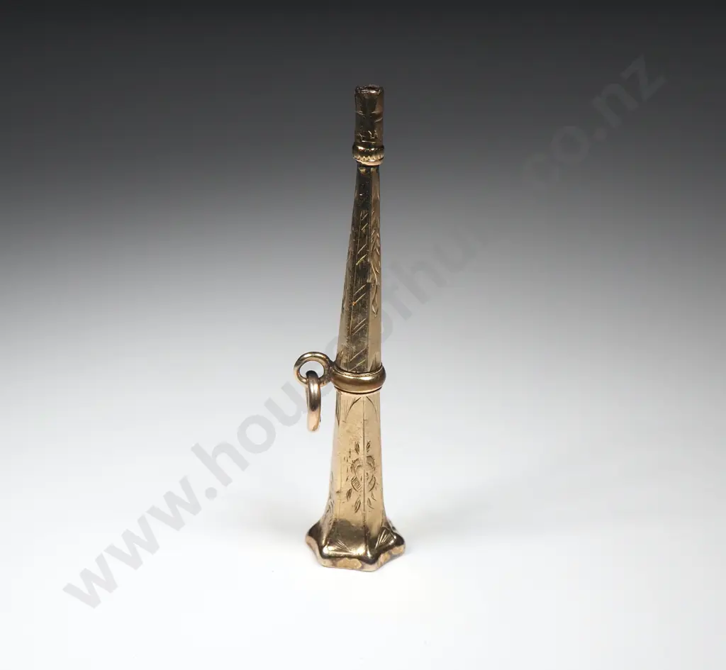 Antique 9ct Gold Pendant Pencil Pendant Image 1++