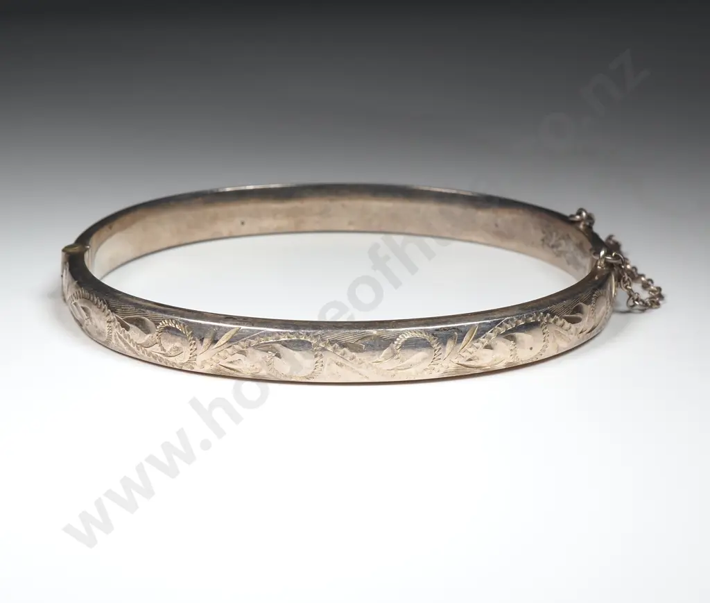 Sterling Silver Snap Bangle Image 1++