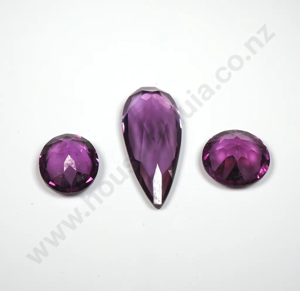 Three Large Amethyst Stones 32.5 Carats Image 1++