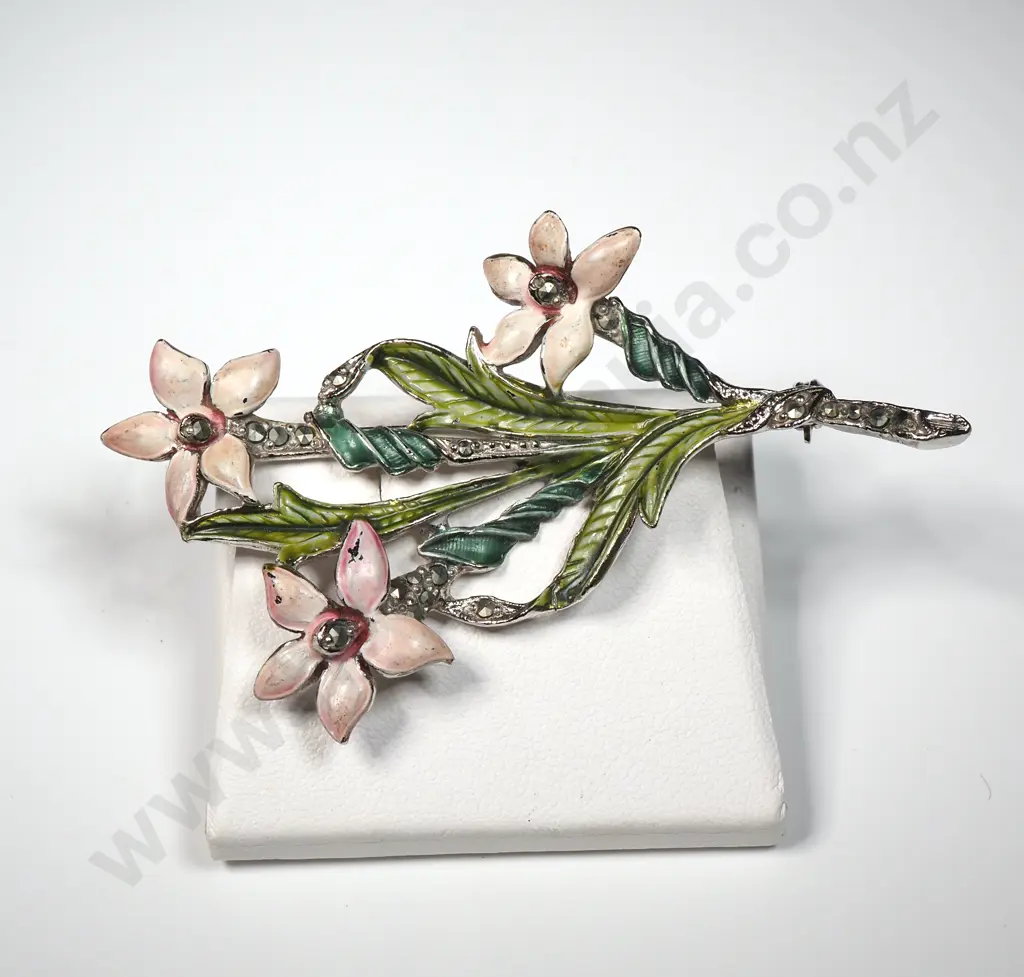 Vintage Birmingham Enamel Costume Brooch Image 1++