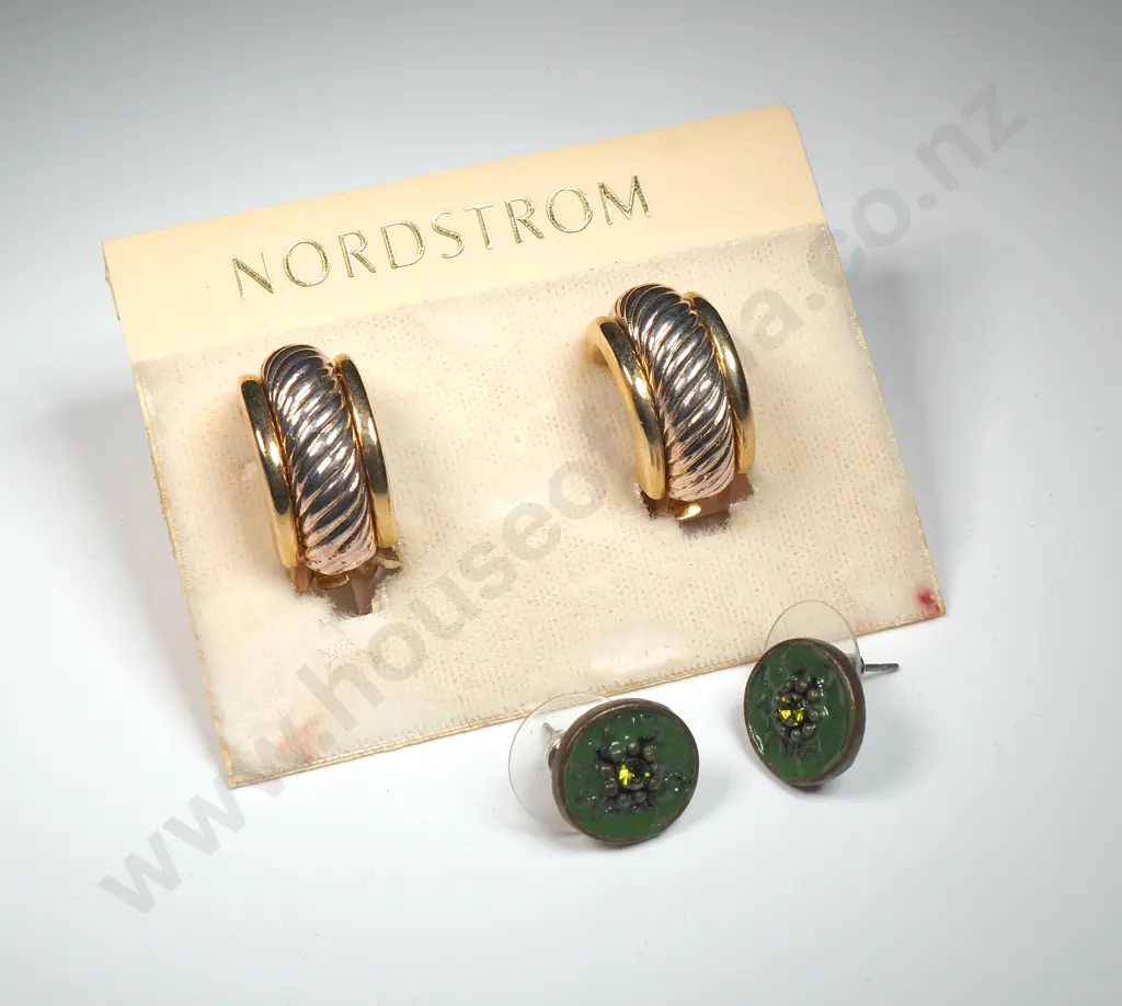 Pair of Vintage  Enamel Earrings & A Pair Of Nordstrom Earrings  Image 1++