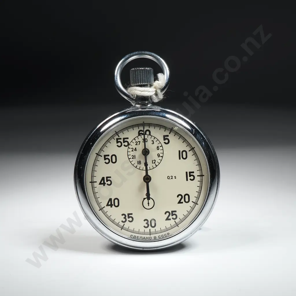 Vintage Soviet Era Mechanical Stopwatch "Agat" in Original Case Image 1++