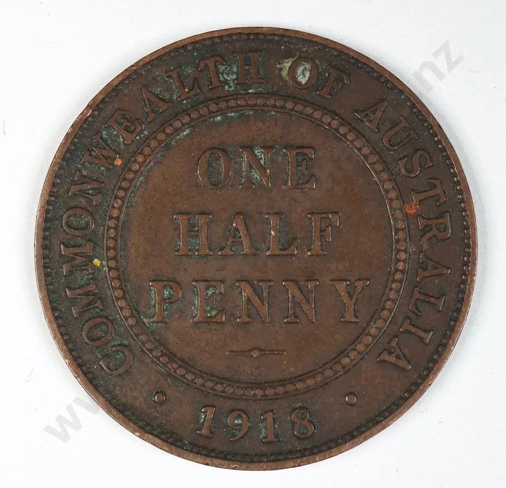 Australia 1918 'I' Halfpenny, Fine Image 1++