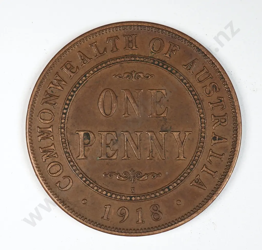 Australia 1918 'I' One Penny, Very Fine Image 1++
