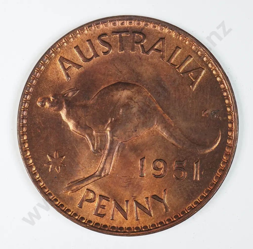Australia 1951 One Penny, Uncirculated Image 1++