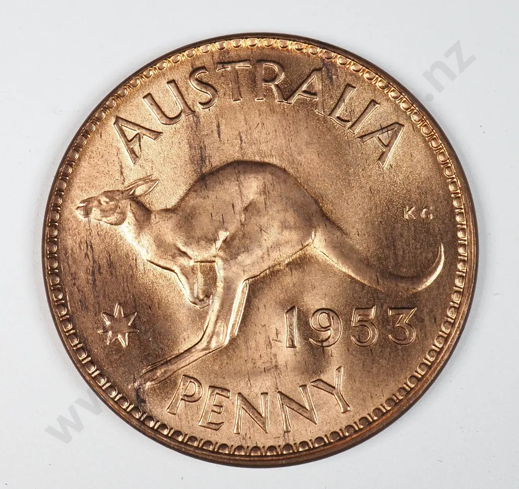Australia 1953 One Penny, Uncirculated Image 1++