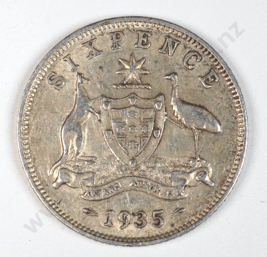 Australia 1935 Sixpence, Very Fine Image 1++