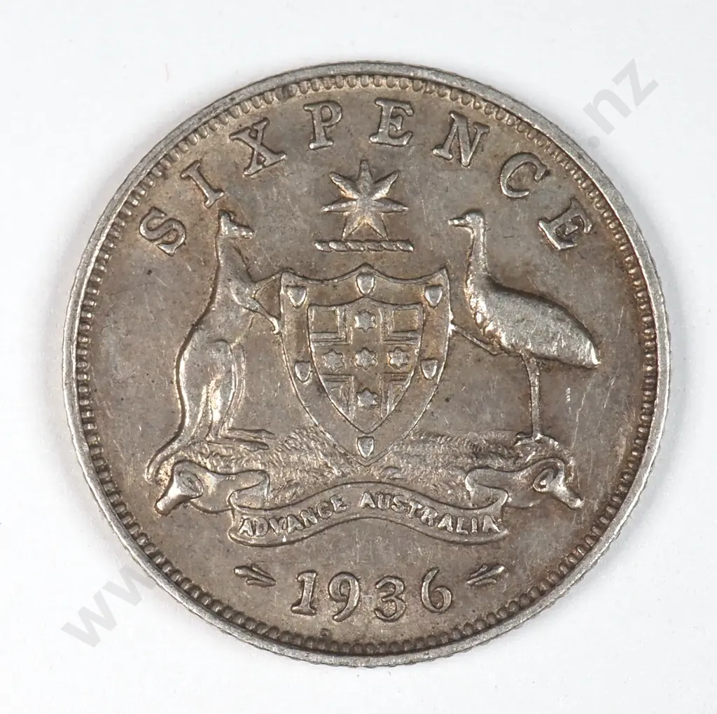 Australia 1936 Sixpence, Very Fine Image 1++