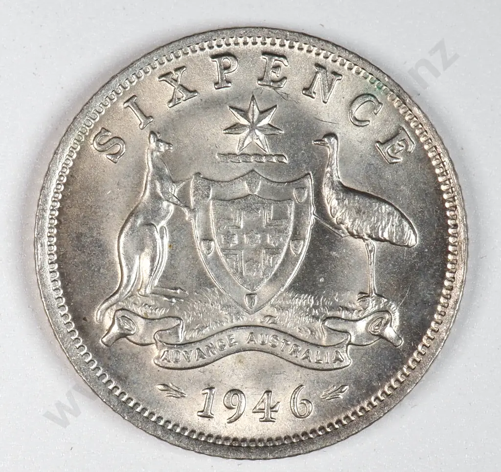 Australia 1946 Sixpence, Uncirculated Image 1++