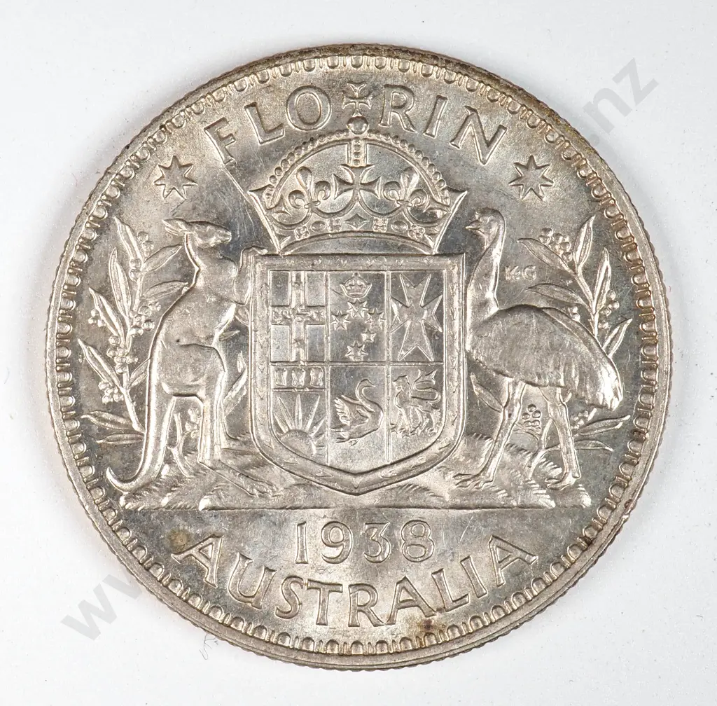 Australia 1938 Florin, Almost Uncirculated Image 1++