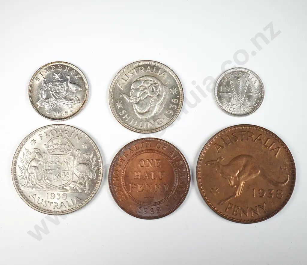 Australia 1938 Six Coin Set – Uncirculated Image 1++
