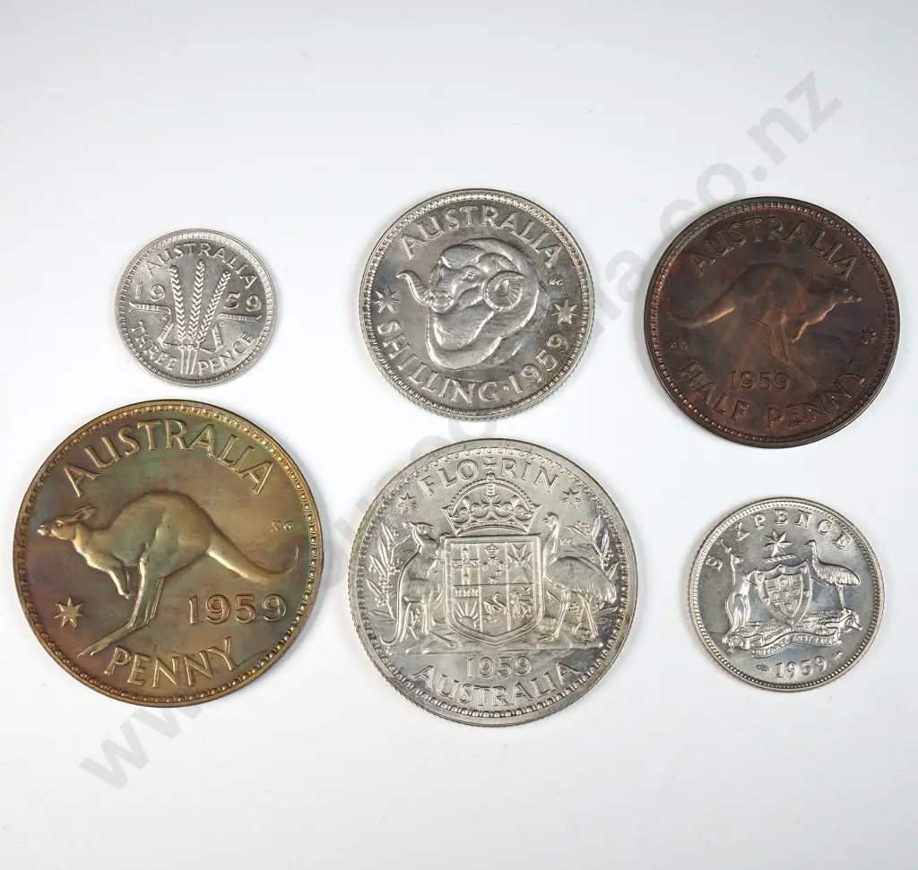 Australia 1959 Six Coin Set – Uncirculated Image 1++
