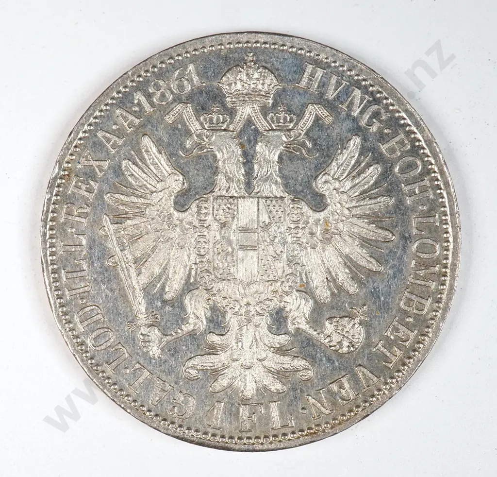 Austria 1861 'A' Florin, Uncirculated Image 1++