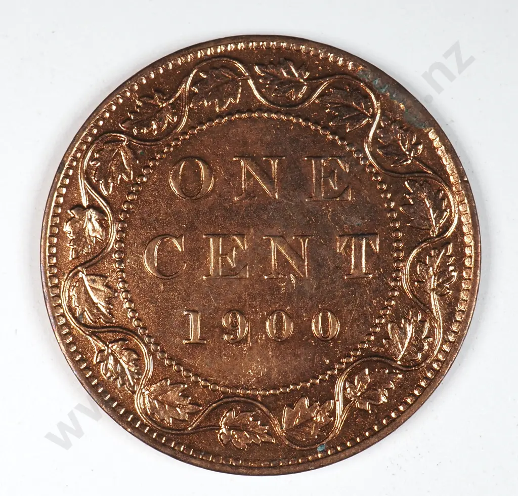 Canada 1900 One Cent, Almost Uncirculated ( Cleaned ) Image 1++