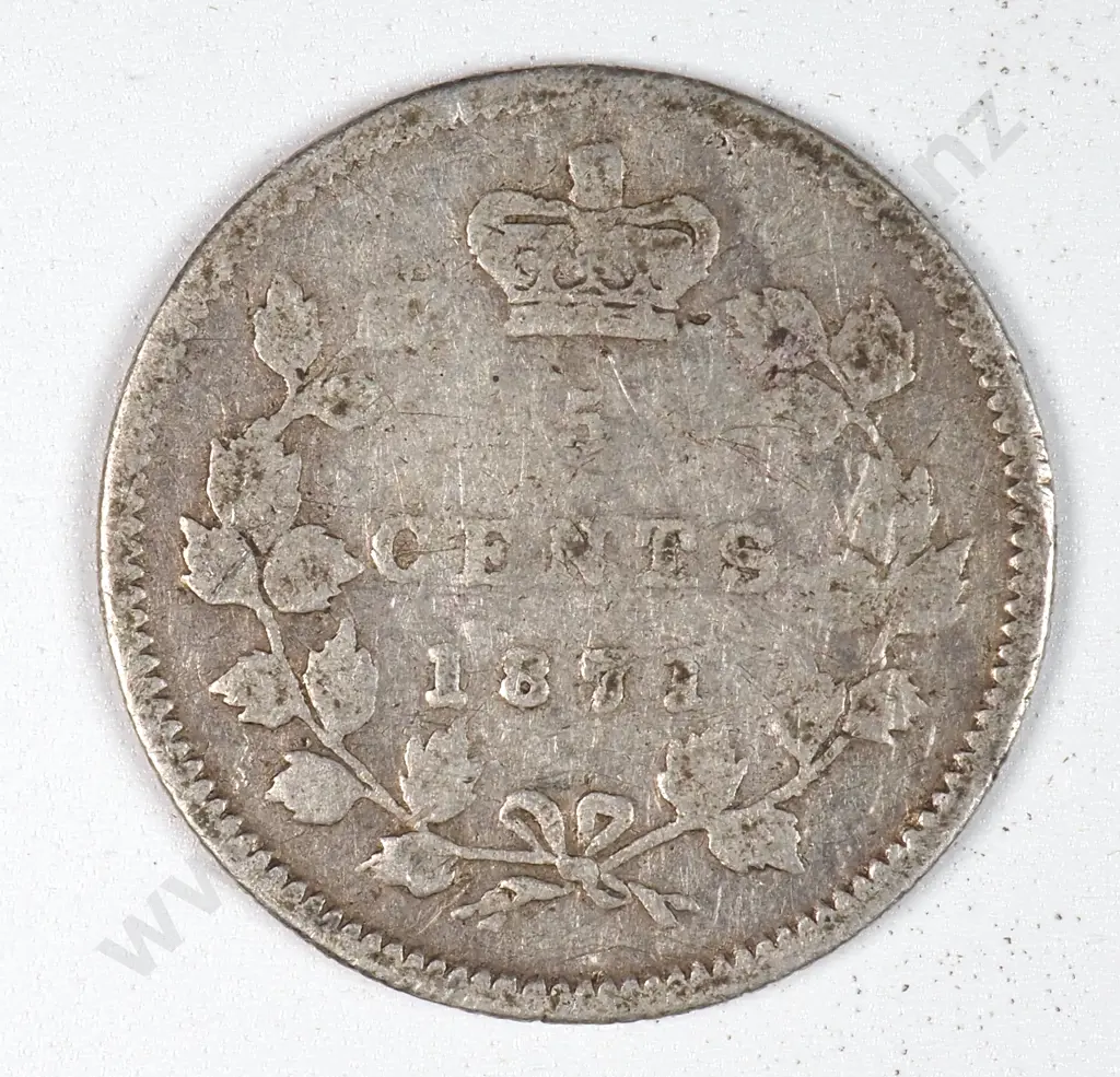 Canada 1871 Five Cents, Very Good Image 1++