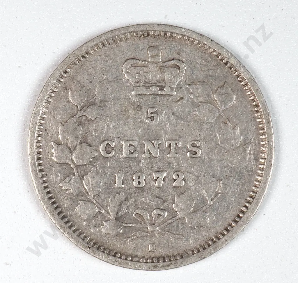 Canada 1872 'H' Five Cents, Fine Image 1++